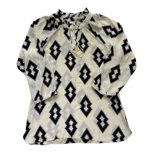 Britt Ryan Silk Geometric Print Blouse Size Medium - Picture 6 of 12